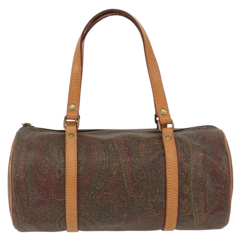 Etro Coated Canvas Paisley Papillon Handbag Bordeaux Red